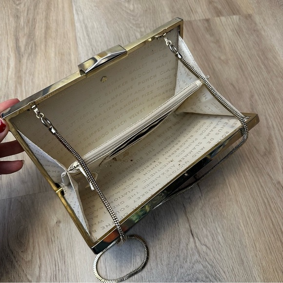 Kate Spade Madison Ave. Collection Emanuelle Gold Metal Mirror Clutch - Picture 14 of 16